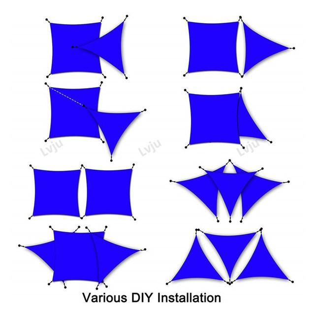 Markiza ogrodowa Lvju trójkąt 2x2x2m, wodoodporna, UV, odporna na deszcz, do ogrodu, tarasu, basenu - Wianko - 13
