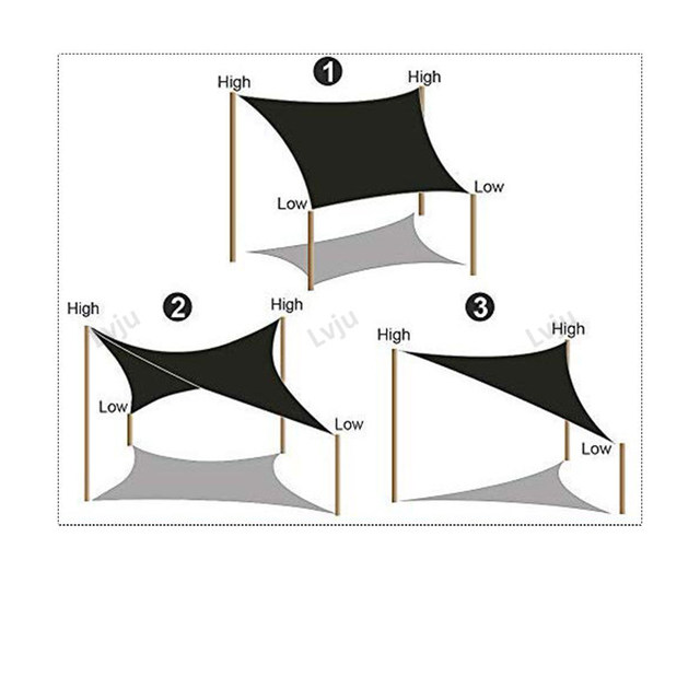 Markiza ogrodowa Lvju trójkąt 2x2x2m, wodoodporna, UV, odporna na deszcz, do ogrodu, tarasu, basenu - Wianko - 9