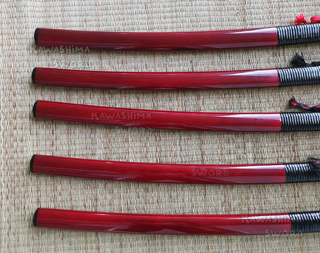 Drewniana Saya na japoński miecz Katana z czarnym bawolim rogami i sznurem Sageo - 76cm - Wianko - 3