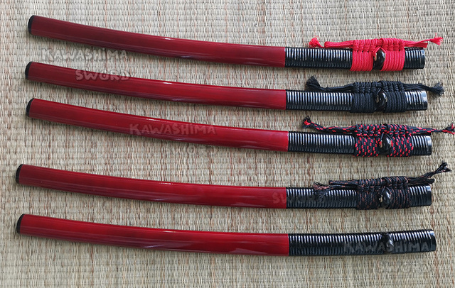 Drewniana Saya na japoński miecz Katana z czarnym bawolim rogami i sznurem Sageo - 76cm - Wianko - 1