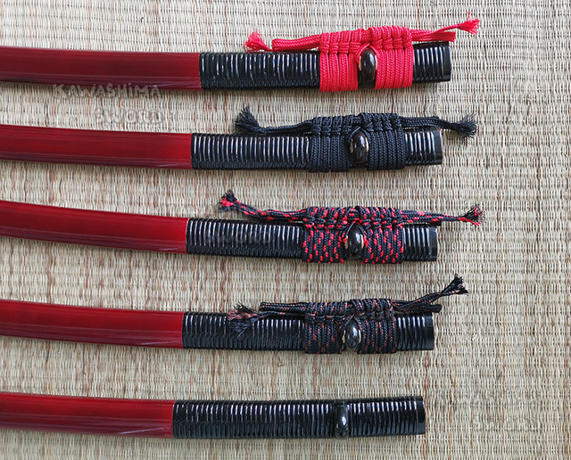 Drewniana Saya na japoński miecz Katana z czarnym bawolim rogami i sznurem Sageo - 76cm - Wianko - 2