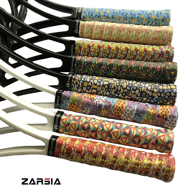 Opaski tenisowe ZARSIA 50 sztuk/partia - miękkie dwustronnie lepkie Overgrips z 3D kolorowym drukowaniem dla rakiet badmintonowych i tenisowych - Wianko - 8