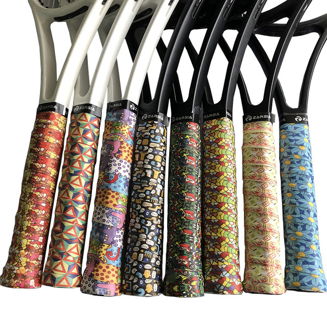 Opaski tenisowe ZARSIA 50 sztuk/partia - miękkie dwustronnie lepkie Overgrips z 3D kolorowym drukowaniem dla rakiet badmintonowych i tenisowych - Wianko - 4