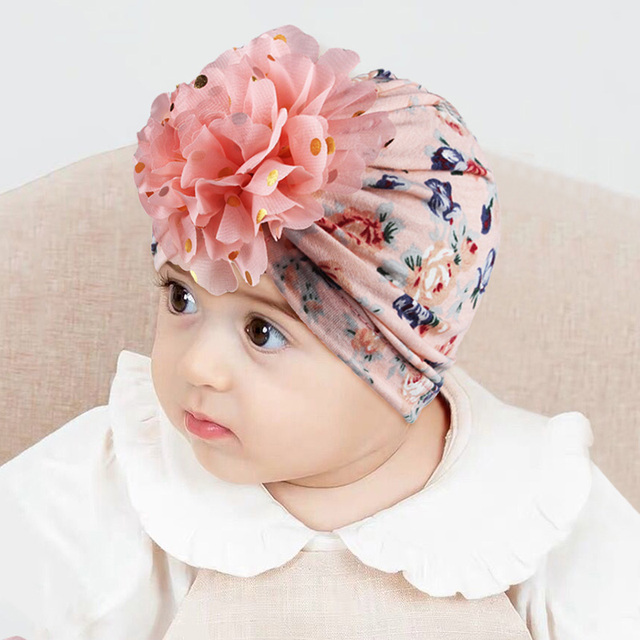 Kapelusz z miękkiej bawełny dla niemowląt, turban z pięknym wielokolorowym wzorem - Wianko - 2