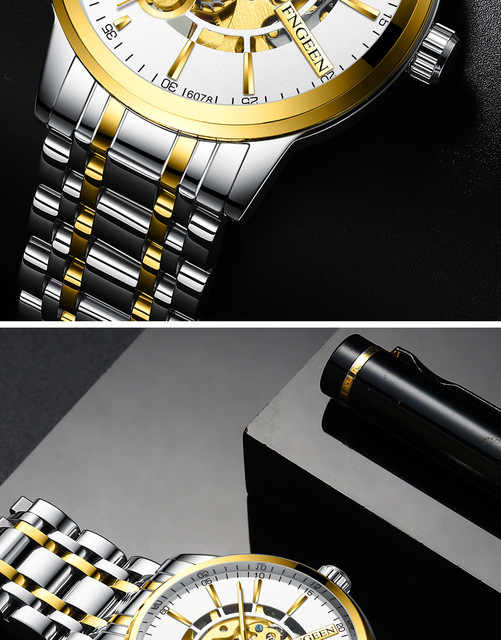 FNGEEN Sport Luminous męskie zegarki 2020, marka luksusowa, stalowa koperta, kwarcowy mechanizm, wodoodporny, duża tarcza, Relogio Masculino - Wianko - 8