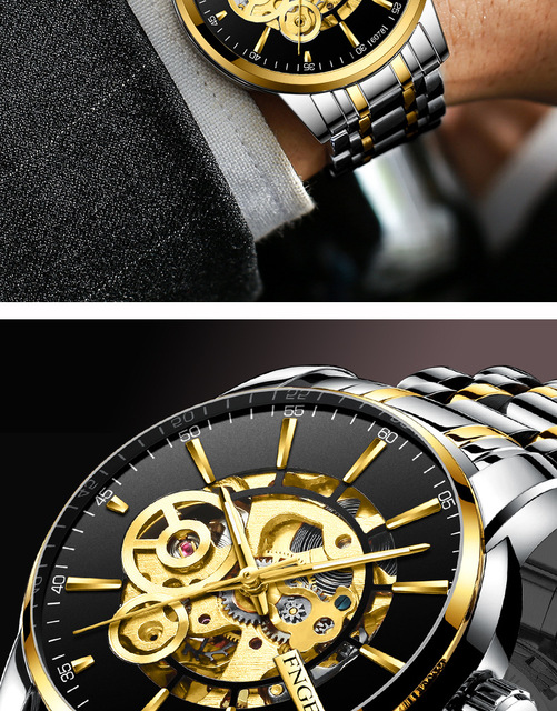 FNGEEN Sport Luminous męskie zegarki 2020, marka luksusowa, stalowa koperta, kwarcowy mechanizm, wodoodporny, duża tarcza, Relogio Masculino - Wianko - 2