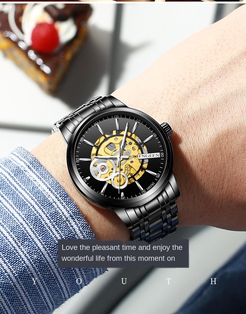FNGEEN Sport Luminous męskie zegarki 2020, marka luksusowa, stalowa koperta, kwarcowy mechanizm, wodoodporny, duża tarcza, Relogio Masculino - Wianko - 17