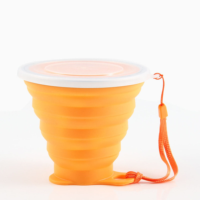 Przenośny składany kubek 270ml - filiżanka podróżna, silikonowa, w kolorze, do napojów i żywności, niezawierająca BPA - Wianko - 4