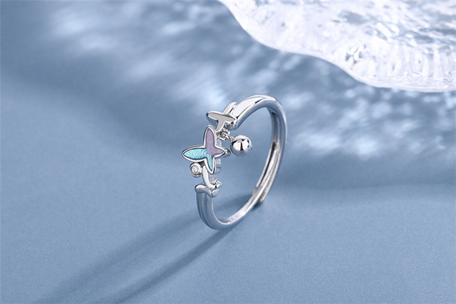Elegancki pierścień 925 Sterling Silver z motywem motyla dla romantycznej kobiety - Wianko - 23