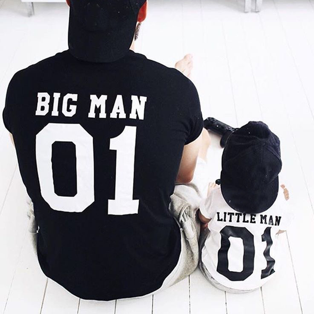Koszulka ojciec i syn BIG MAN Little Man - Lato 2017 - Wianko - 2