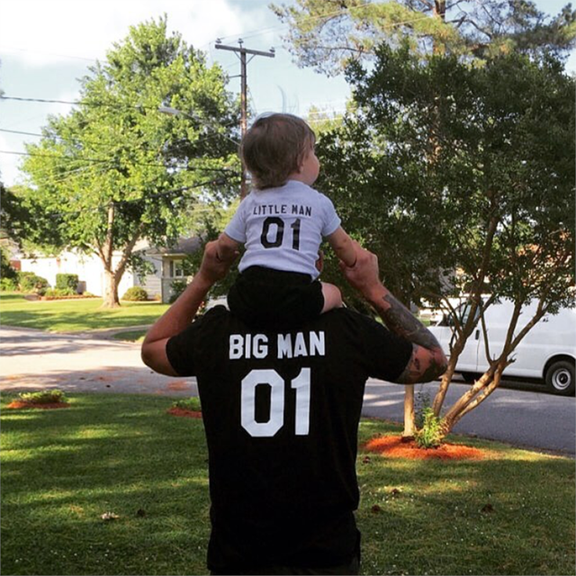 Koszulka ojciec i syn BIG MAN Little Man - Lato 2017 - Wianko - 5