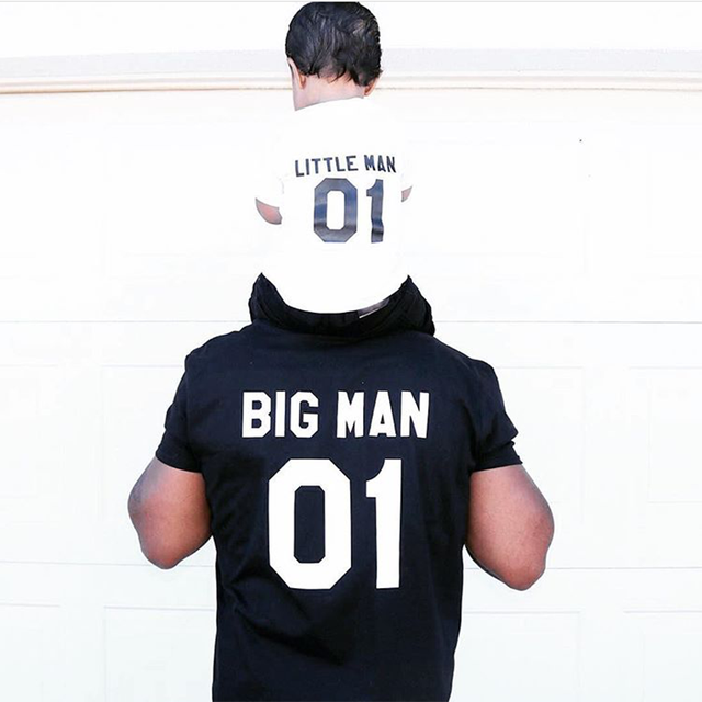 Koszulka ojciec i syn BIG MAN Little Man - Lato 2017 - Wianko - 4