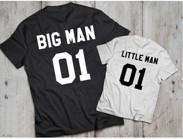 Koszulka ojciec i syn BIG MAN Little Man - Lato 2017 - Wianko - 6