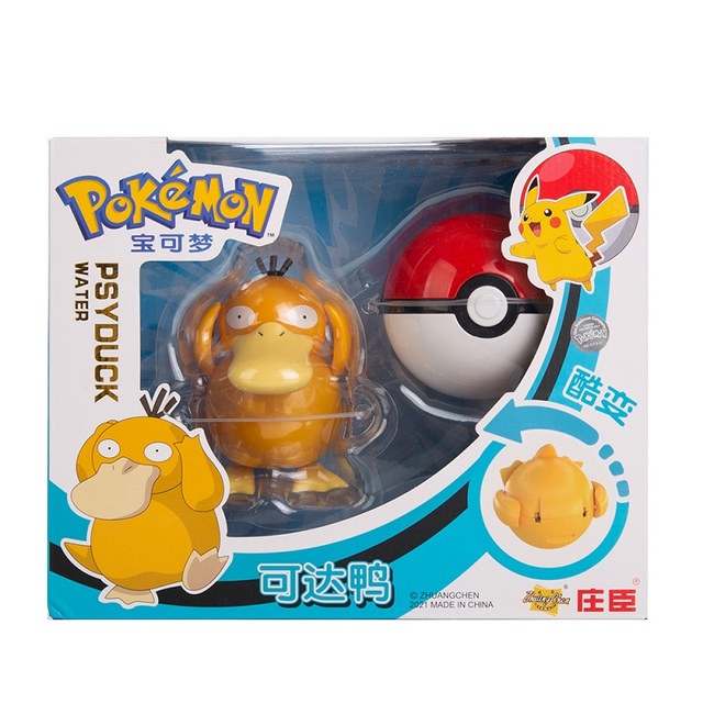 Figurka akcji Pokemon Pikachu Eevee Psyduck - zestaw zabawek z kieszonkowymi potworami Pokeball, deformacja, anime model postaci, pet lalki - prezent - Wianko - 5