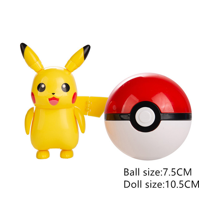 Figurka akcji Pokemon Pikachu Eevee Psyduck - zestaw zabawek z kieszonkowymi potworami Pokeball, deformacja, anime model postaci, pet lalki - prezent - Wianko - 6