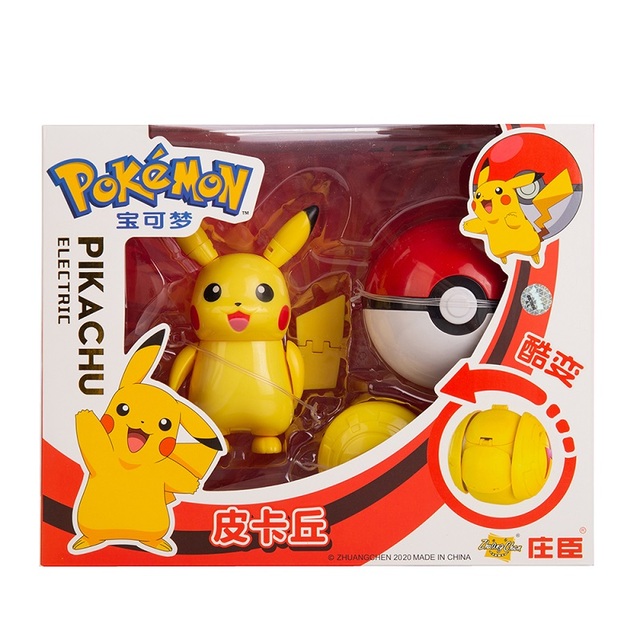 Figurka akcji Pokemon Pikachu Eevee Psyduck - zestaw zabawek z kieszonkowymi potworami Pokeball, deformacja, anime model postaci, pet lalki - prezent - Wianko - 7