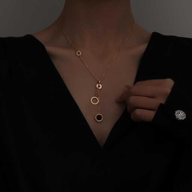 Zestaw biżuterii damskiej Meyroyu z nierdzewnej stali: punkowe cyfry rzymskie, moda 2021, bransoletka, naszyjnik, kolczyki, pierścionek - Wianko - 5