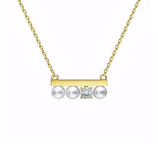 Nowoczesny naszyjnik z wisiorkiem Balance Beam dla kobiet z imitacją kamienia CZ w kształcie perły - elegancka biżuteria na imprezę i wyjątkowy prezent - Wianko - 6