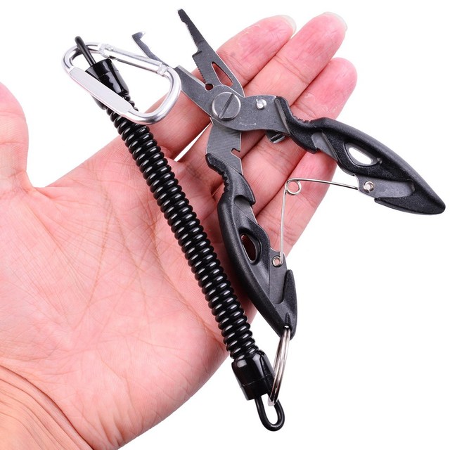 Szczypce wędkarskie Cutter Mini nożyczki narzędzia wielofunkcyjne czarne, dziób szczęki karpia - Wianko - 1