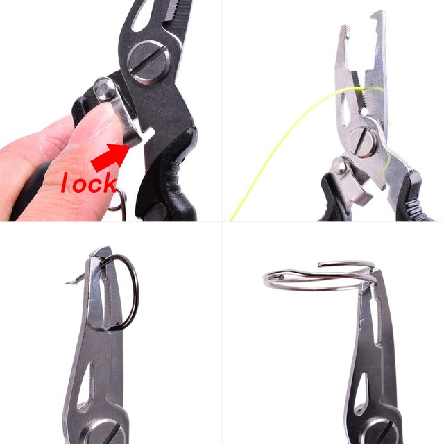 Szczypce wędkarskie Cutter Mini nożyczki narzędzia wielofunkcyjne czarne, dziób szczęki karpia - Wianko - 2