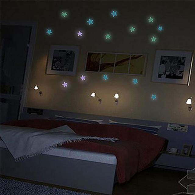 Naklejki ścienne 3D z sufitowymi gwiazdami, w ciemności świecące, 100/40 szt., śliczna dekoracja do domu - Wianko - 8