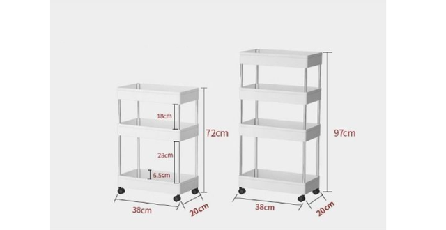 Multifunkcyjny wózek z regulacją do transportu regałów i uchwytów, idealny na kuchenne akcesoria i artykuły łazienkowe - Wianko - 2