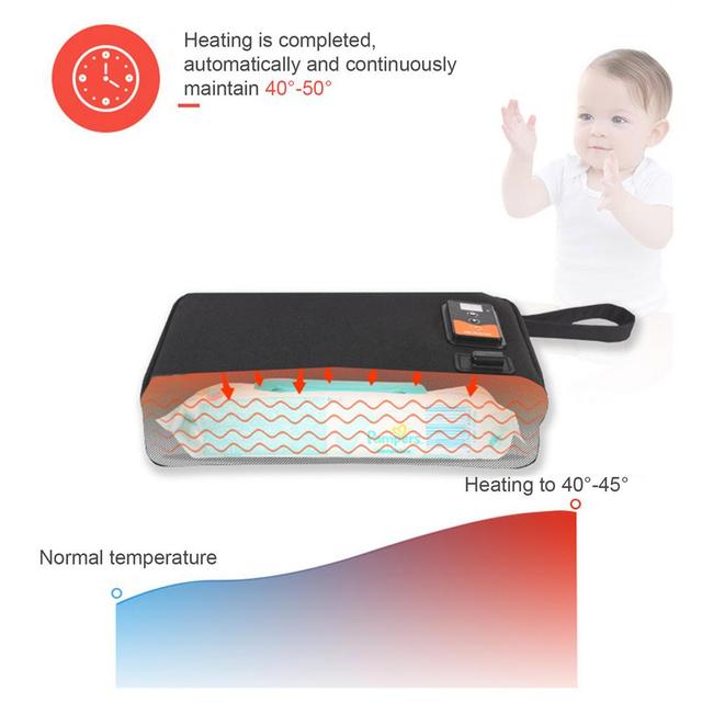 Przenośny podgrzewacz chusteczek USB dla niemowląt z regulacją temperatury - Wianko - 10