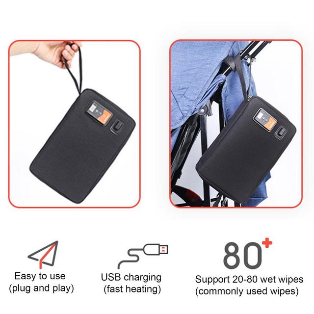 Przenośny podgrzewacz chusteczek USB dla niemowląt z regulacją temperatury - Wianko - 8