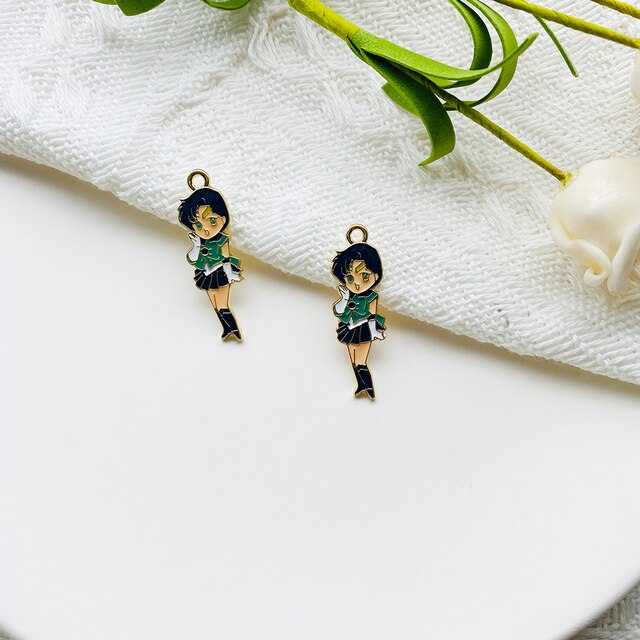 10 sztuk ręcznie robionych wisiorków naszyjników breloków ze stopu - japońska kreskówka Anime dla dziewczyn DIY - Wianko - 5