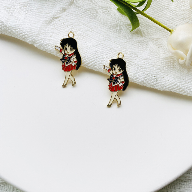 10 sztuk ręcznie robionych wisiorków naszyjników breloków ze stopu - japońska kreskówka Anime dla dziewczyn DIY - Wianko - 9