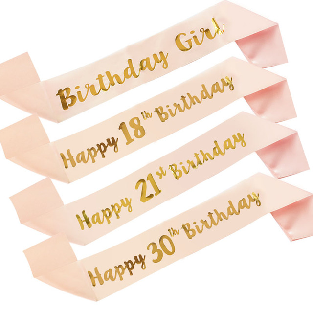 Korona Tiara Dekoracja Urodzinowa - Rhinestone Crystal Happy 18/21/30/40/50 Urodziny CPU Satynowa Szarfa - Wianko - 6