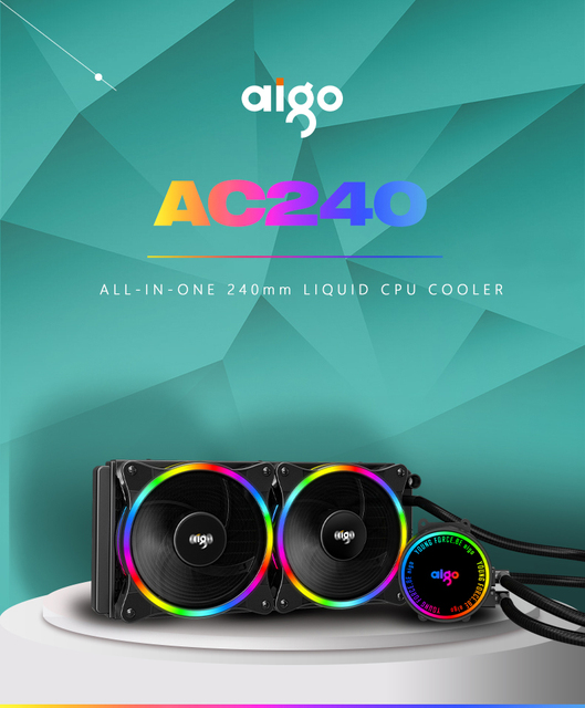 Aigo PC Chłodzenie Wodne Procesora 120MM RGB - Kompatybilne z LGA2011, 1151, 1155, AM3 - Wianko - 1