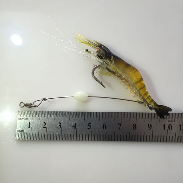 Krewetki miękkie przynęty 9 cm/6g z Glow Hook i krętliki Anzois Para Pesca Sabiki Rigs - 5 sztuk - Wianko - 7