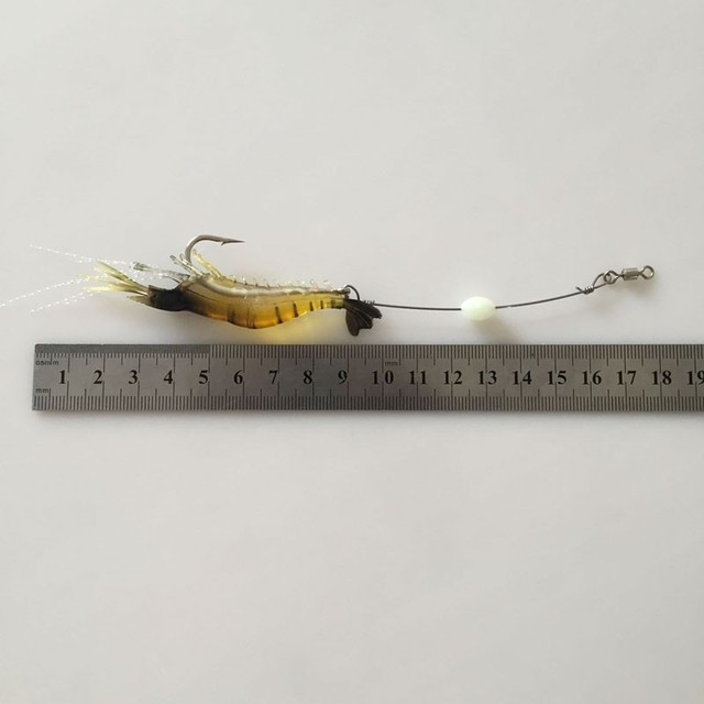 Krewetki miękkie przynęty 9 cm/6g z Glow Hook i krętliki Anzois Para Pesca Sabiki Rigs - 5 sztuk - Wianko - 8