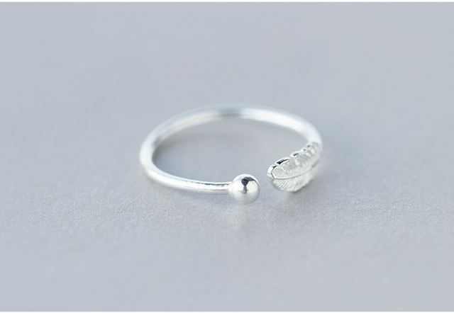Pierścień z piórami XIYANIKE 925 Sterling Silver - nowa moda, prosty design, idealny prezent na walentynki dla kobiet - Wianko - 2