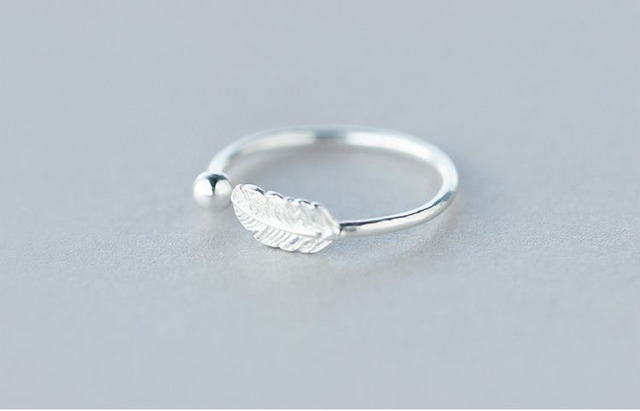 Pierścień z piórami XIYANIKE 925 Sterling Silver - nowa moda, prosty design, idealny prezent na walentynki dla kobiet - Wianko - 3