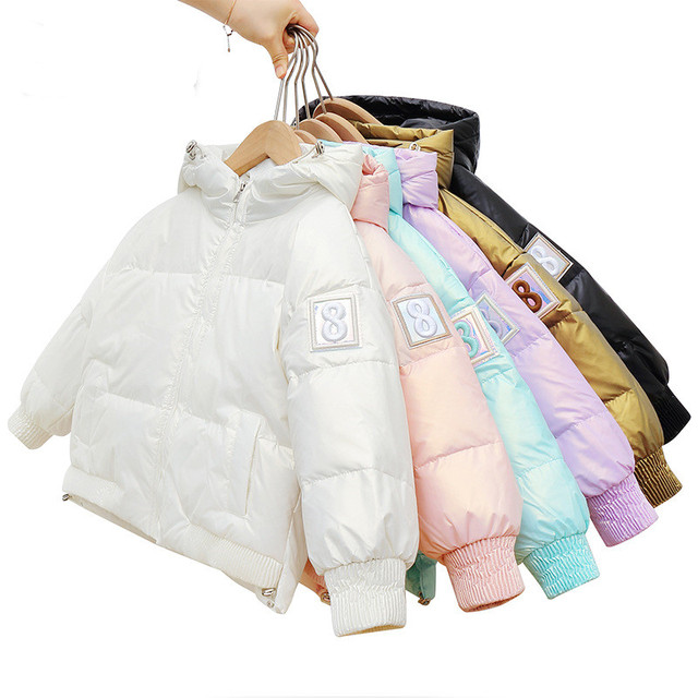 Nowe jesienne i zimowe błyszczące kurtki puchowe dla dzieci i dziewcząt, jednokolorowe, zagęszczone, ciepłe i wodoodporne - Wianko - 5