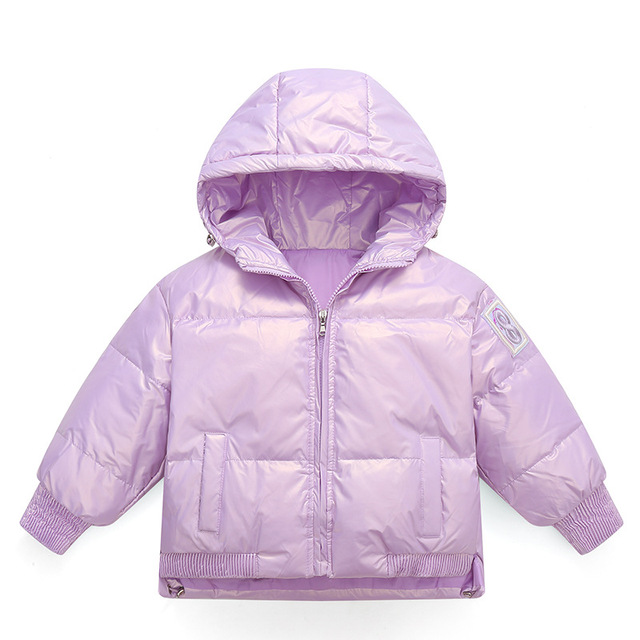Nowe jesienne i zimowe błyszczące kurtki puchowe dla dzieci i dziewcząt, jednokolorowe, zagęszczone, ciepłe i wodoodporne - Wianko - 8
