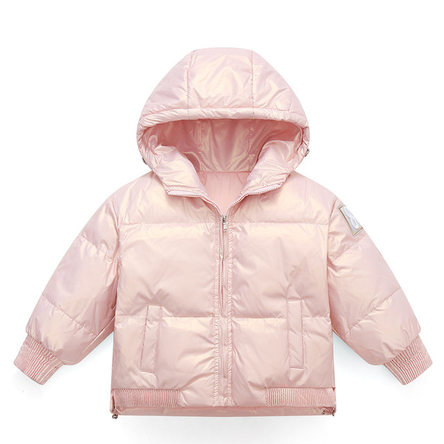 Nowe jesienne i zimowe błyszczące kurtki puchowe dla dzieci i dziewcząt, jednokolorowe, zagęszczone, ciepłe i wodoodporne - Wianko - 7