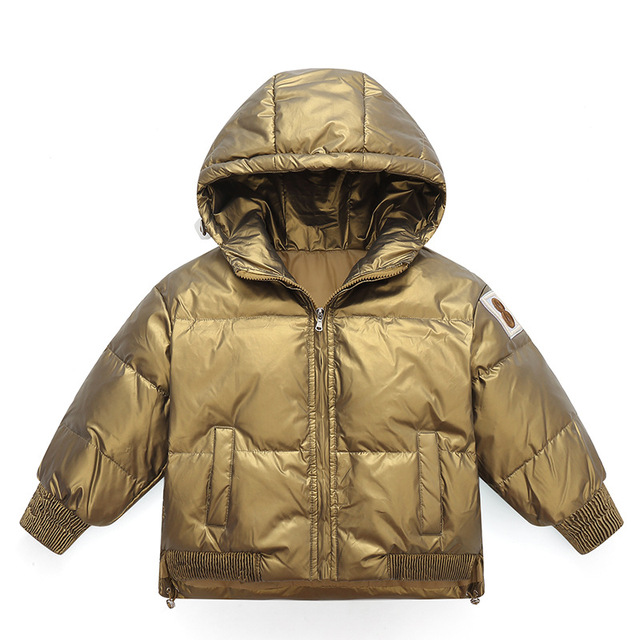 Nowe jesienne i zimowe błyszczące kurtki puchowe dla dzieci i dziewcząt, jednokolorowe, zagęszczone, ciepłe i wodoodporne - Wianko - 11