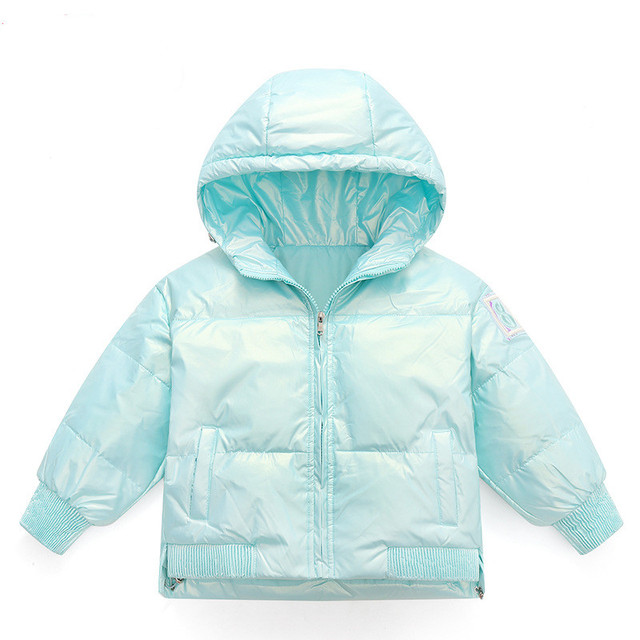 Nowe jesienne i zimowe błyszczące kurtki puchowe dla dzieci i dziewcząt, jednokolorowe, zagęszczone, ciepłe i wodoodporne - Wianko - 6
