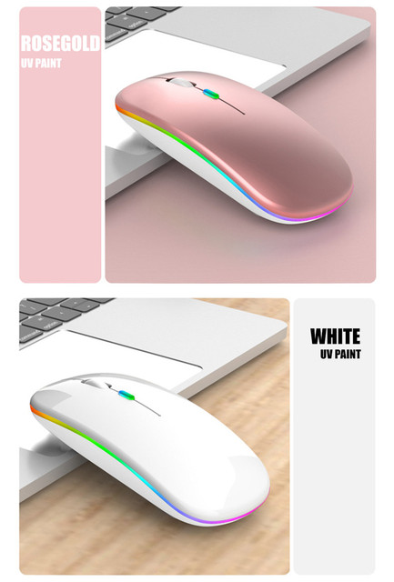 Mysz bezprzewodowa akumulator RGB Bluetooth 2.4G cicha mysz do laptopa do gier Gamer ładowalna mysz do komputera podświetlany diodami LED myszyMysz bezprzewodowa do gier z podświetlanymi diodami LED, akumulatorem i łącznością Bluetooth - Wianko - 11