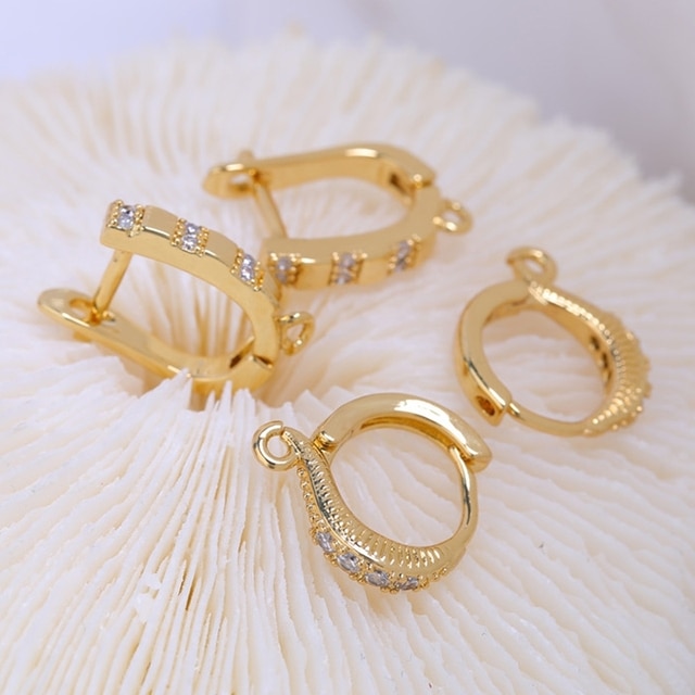 Złote srebrzone bigiele do kolczyków Juya DIY Shvenzy - elementy biżuterii do ręcznej roboty, moda, zawieszki do kolczyków - Wianko - 9