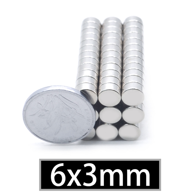 Magnesy neodymowe 6x3 mm N35 NdFeB, mocny i trwały, 10/50/100/200 sztuk - Wianko - 6