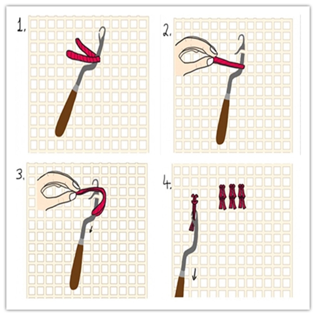 Tkanina z siateczki na zatrzask 50x100 cm - dywanik na haki Hooking Making, narzędzie do haftowania, rękodzieło - Wianko - 3