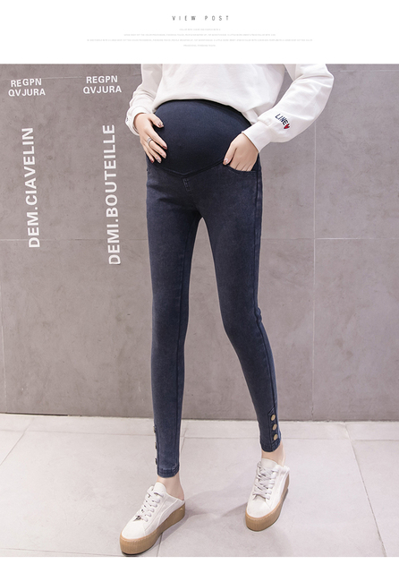 Ciążowe spodnie skinny fit elastyczne jeansy dla kobiet w ciąży - Wianko - 6