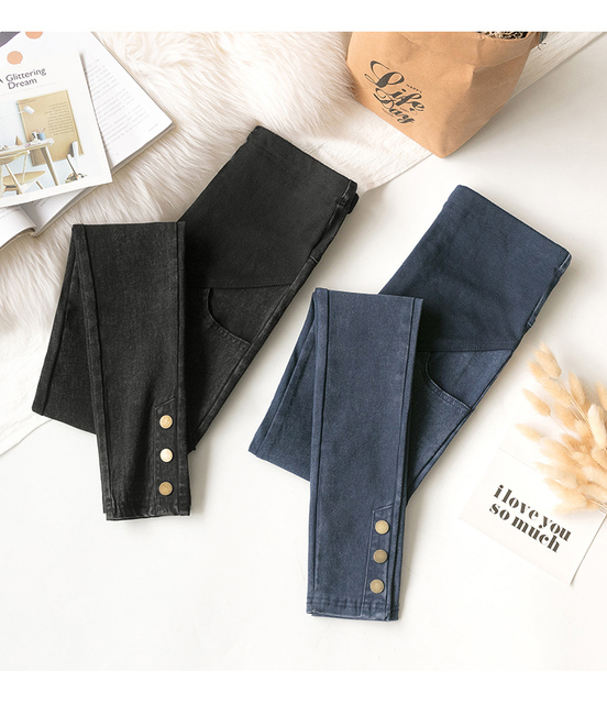 Ciążowe spodnie skinny fit elastyczne jeansy dla kobiet w ciąży - Wianko - 18