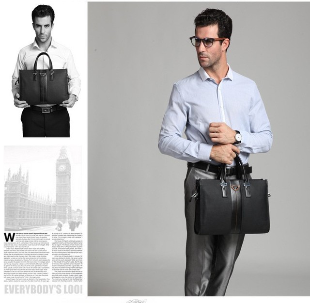 Elegancka torba męska na ramię z skóry na laptopa - teczka biznesowa - Wianko - 23