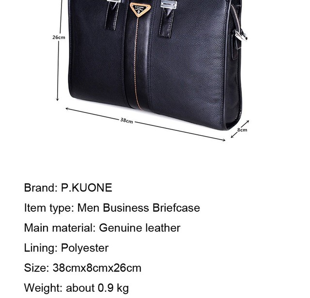 Elegancka torba męska na ramię z skóry na laptopa - teczka biznesowa - Wianko - 5