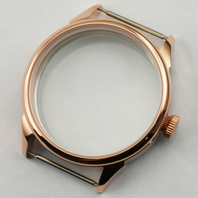 Stalowa osłonka na zegarek mechaniczny o średnicy 42 mm, złoty czarny case, odpowiednia do ruchu ST3600 6497 6498 - Wianko - 3